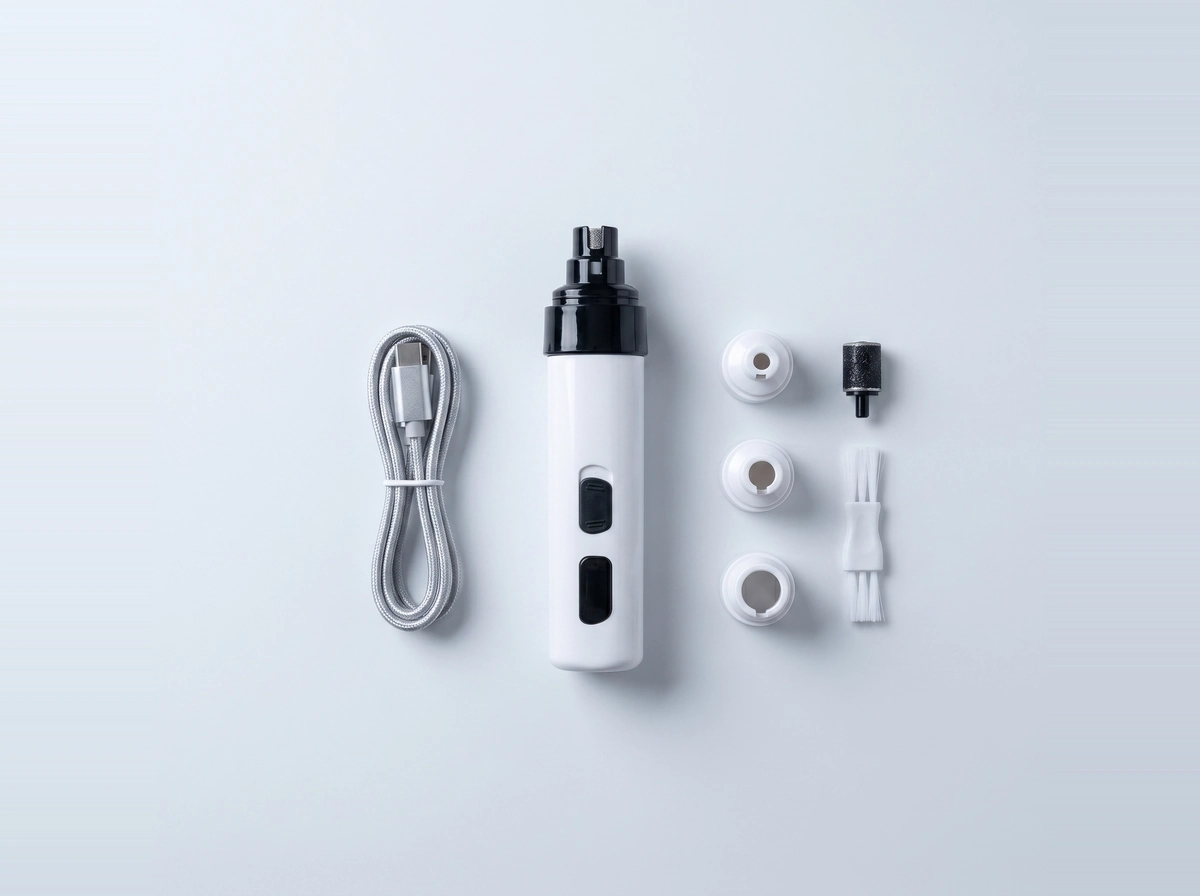 SilentTrim™ Whisper-Quiet <40 dB Diamond-Drum Electric Dog & Pet Nail Trimmer Package Contents